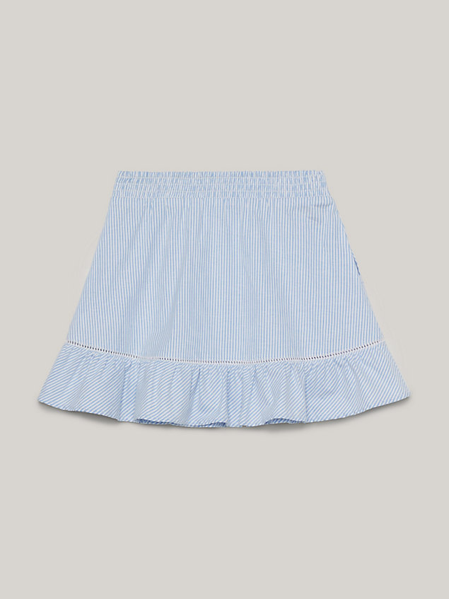 blue spódnica mini essential w delikatne prążki dla dziewczynki - tommy hilfiger