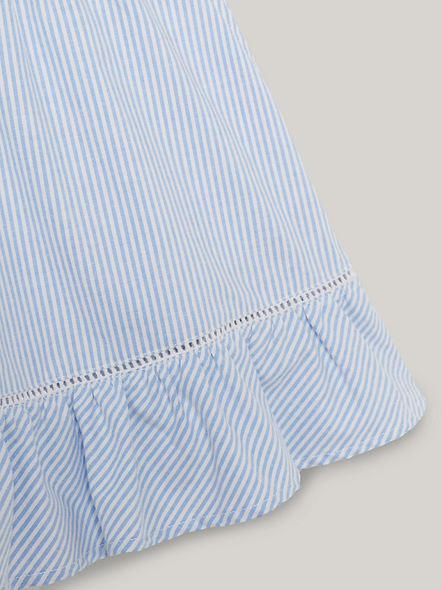 blue spódnica mini essential w delikatne prążki dla dziewczynki - tommy hilfiger