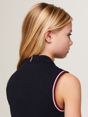 blue classics ärmelloses mini-polokleid für mädchen - tommy hilfiger