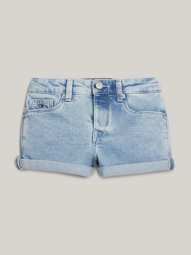 denim jeansowe szorty nora z kolekcji adaptive dla dziewczynki - tommy hilfiger