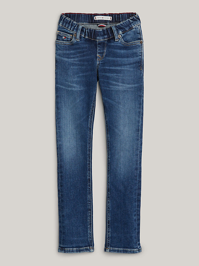 denim adaptive nora skinny raw hem jeans for girls tommy hilfiger