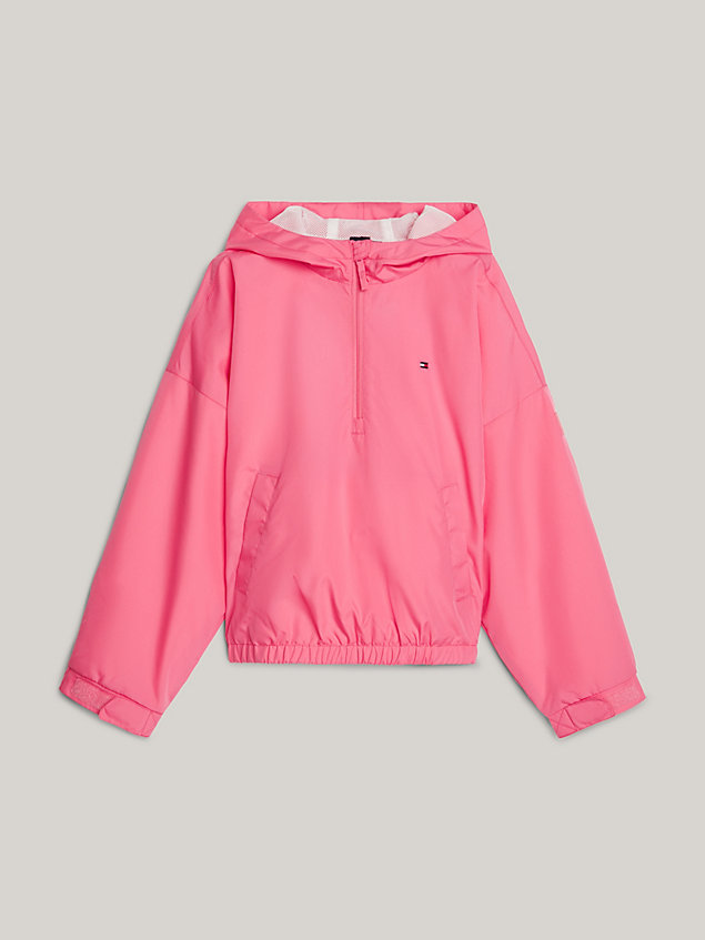 giacca essential adaptive leggera con cappuccio pink da bambine tommy hilfiger