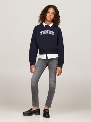 black nora mid rise skinny faded jeans for girls tommy hilfiger