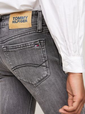 jeans nora skinny fit a vita media sbiaditi nero da bambine tommy hilfiger