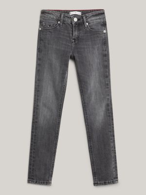 black nora mid rise skinny faded jeans for girls tommy hilfiger