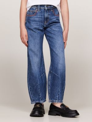 jeans oversize balloon fit blue da bambine tommy hilfiger