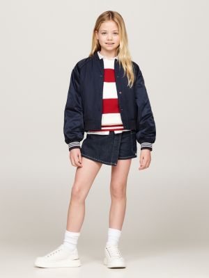 Varsity Back Logo Relaxed Bomber Jacket | Blue | Tommy Hilfiger