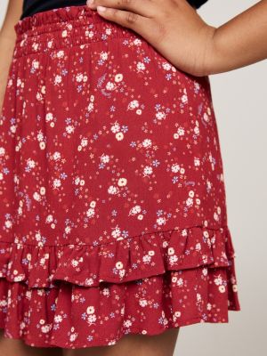 red mountain floral print flared mini skirt for girls tommy hilfiger