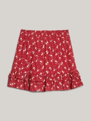 red mountain floral print flared mini skirt for girls tommy hilfiger