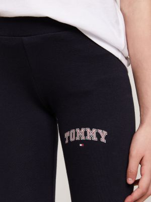 leggings varsity aderenti lunghi blu da bambine tommy hilfiger