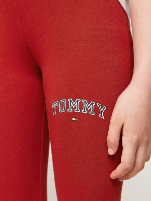 red varsity fitted full length leggings for girls tommy hilfiger