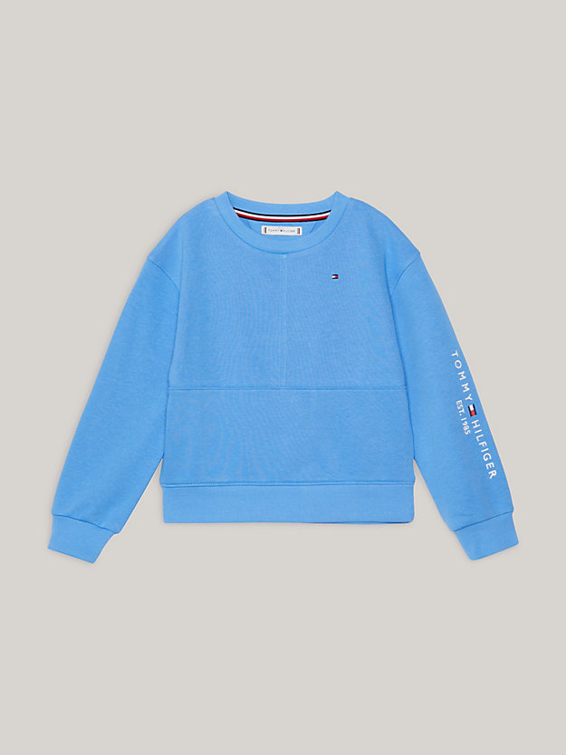 blue th established essential panelled sweatshirt for girls tommy hilfiger
