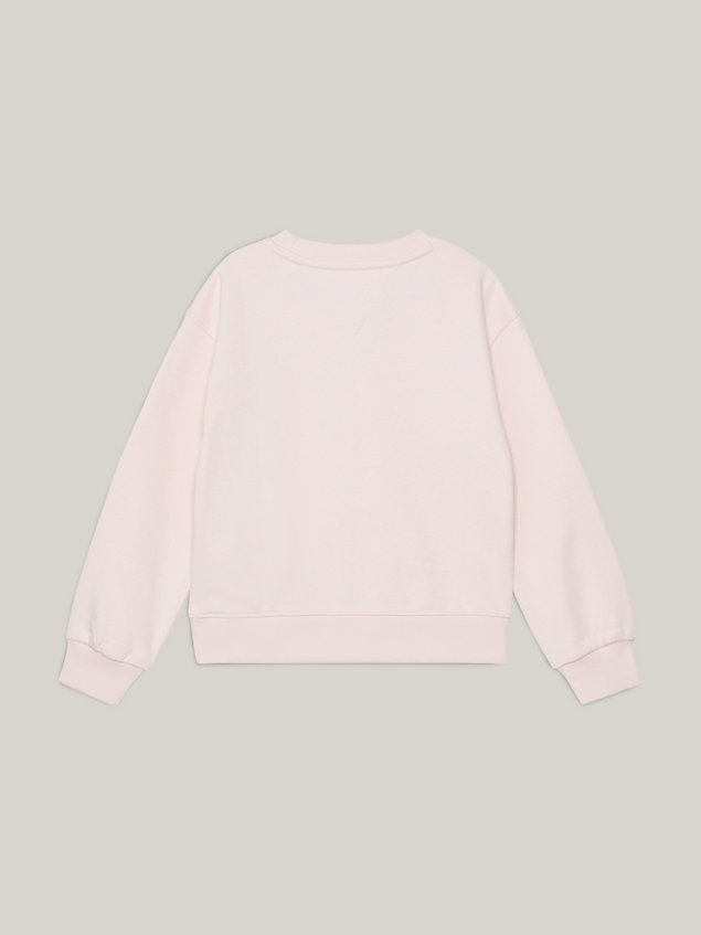 pink th established essential sweatshirt für maedchen - tommy hilfiger