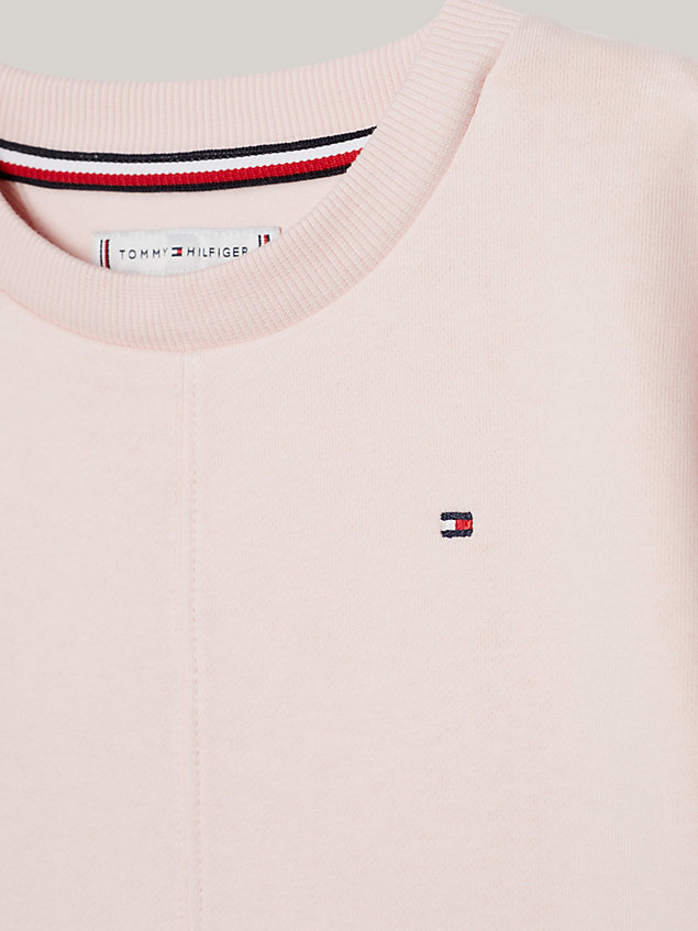 pink th established essential panelled sweatshirt for girls tommy hilfiger