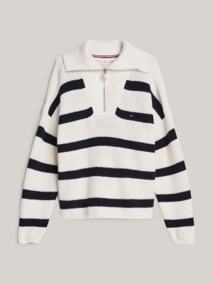 Jersey holgado de rayas con cuello alto Azul Tommy Hilfiger