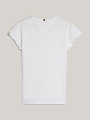 white adaptive essential slim fit t-shirt für mädchen - tommy hilfiger