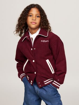 bomber décontracté en velours côtelé red pour filles tommy hilfiger