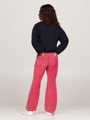 niebieski luźna bluza z kaligrafowanym logo dla dziewczynki - tommy hilfiger