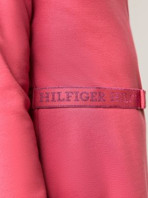 rosa extra slim fit langarm-kleid mit gürtel für mädchen - tommy hilfiger