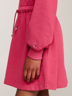 rosa varsity relaxed fit sweatshirt-kleid mit logo für mädchen - tommy hilfiger