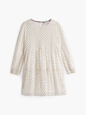 robe évasée en tulle à étoiles métallisées blanc pour filles tommy hilfiger