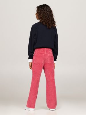 pink corduroy bootcut trousers for girls tommy hilfiger