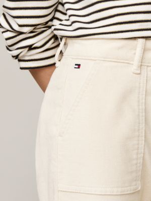 pantaloni chino slim fit in velluto beige da bambine tommy hilfiger