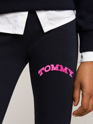 blau varsity super skinny fit leggings mit logo für mädchen - tommy hilfiger