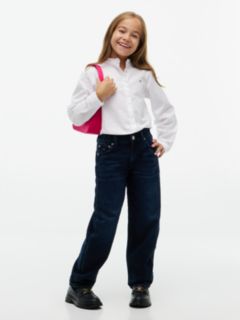 Essential Relaxed Fit Ruffle Poplin Blouse — White 2