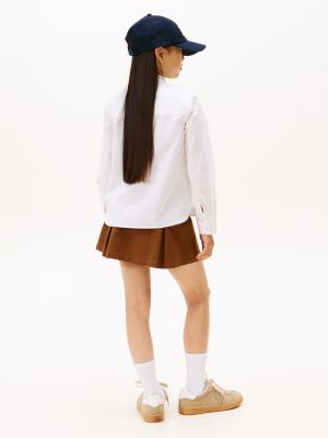 white ruffle collar regular blouse for girls tommy hilfiger