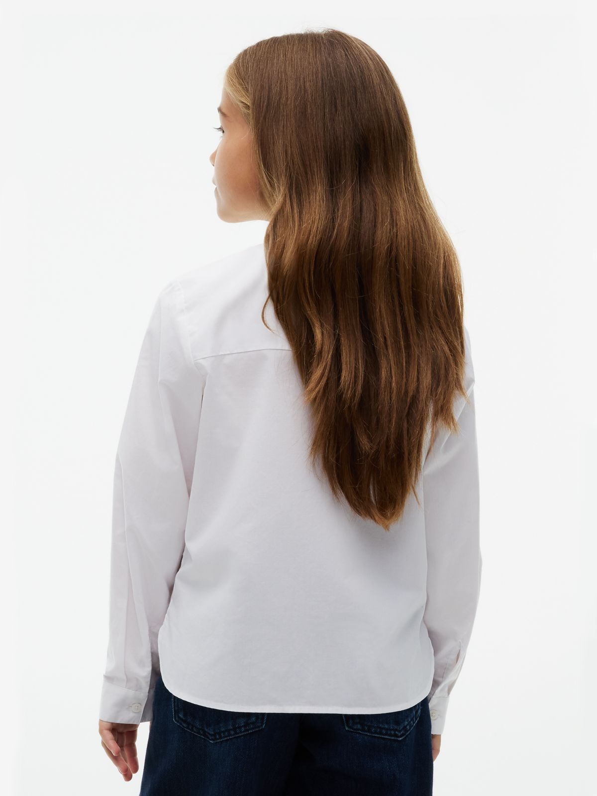 Essential Relaxed Fit Ruffle Poplin Blouse — White
