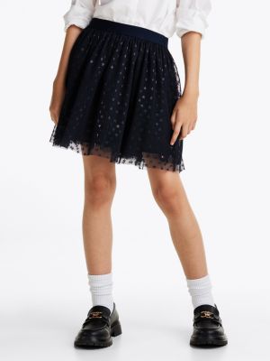jupe à motif étoiles irisées en tulle bleu pour filles tommy hilfiger