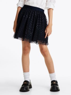 blue metallic star tulle skirt for girls tommy hilfiger