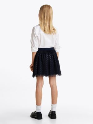 jupe à motif étoiles irisées en tulle bleu pour filles tommy hilfiger