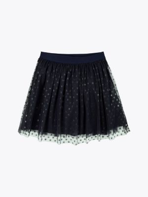 jupe à motif étoiles irisées en tulle bleu pour filles tommy hilfiger