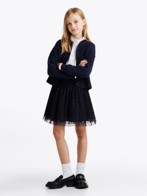 blue metallic star tulle skirt for girls tommy hilfiger