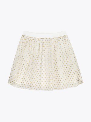 beige metallic star tulle skirt for girls tommy hilfiger