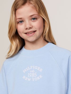 abito pullover essential relaxed fit blu da bambine tommy hilfiger