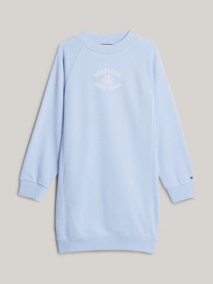 blau essential relaxed fit sweatshirt-kleid für mädchen - tommy hilfiger