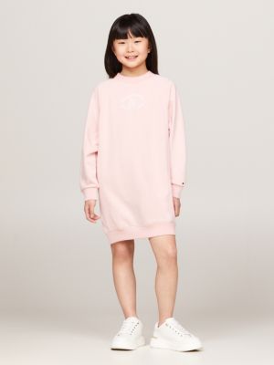 Hilfiger Monotype Essential Relaxed Jumper Dress Pink Tommy Hilfiger