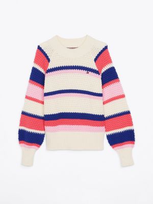 beige raglan bishop sleeve jumper for girls tommy hilfiger