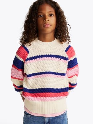 beige raglan bishop sleeve jumper for girls tommy hilfiger