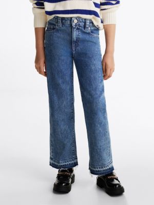 blue girlfriend straight raw hem jeans for girls tommy hilfiger