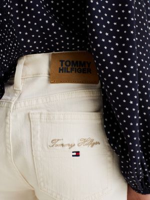 jean évasé blanc pour filles tommy hilfiger