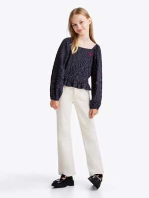 white jeans mit ausgestelltem bein für mädchen - tommy hilfiger