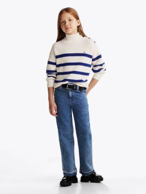 kolorowy sweter z półgolfem dla dziewczynki - tommy hilfiger