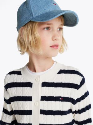 meerdere kleuren mini-kabelgebreid vest voor meisjes - tommy hilfiger