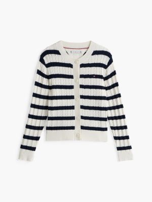 multi cardigan mit mini-zopfmuster für mädchen - tommy hilfiger