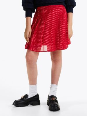 red star print pleated mini skirt for girls tommy hilfiger