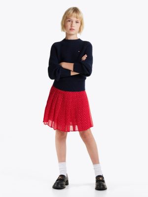 red star print pleated mini skirt for girls tommy hilfiger